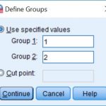 SPSS independent t test define groups