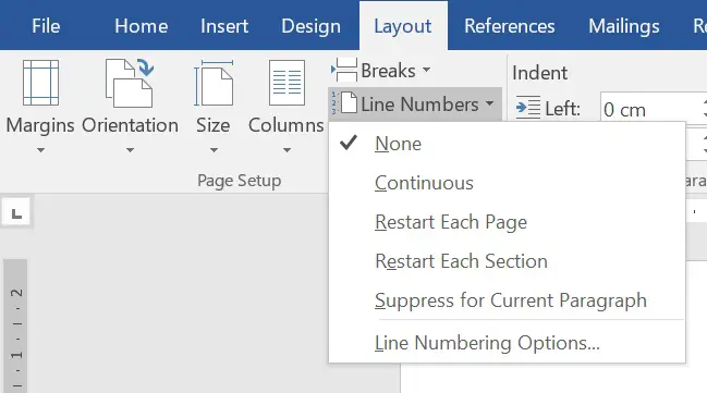 how to maintain line numbers in word final markup