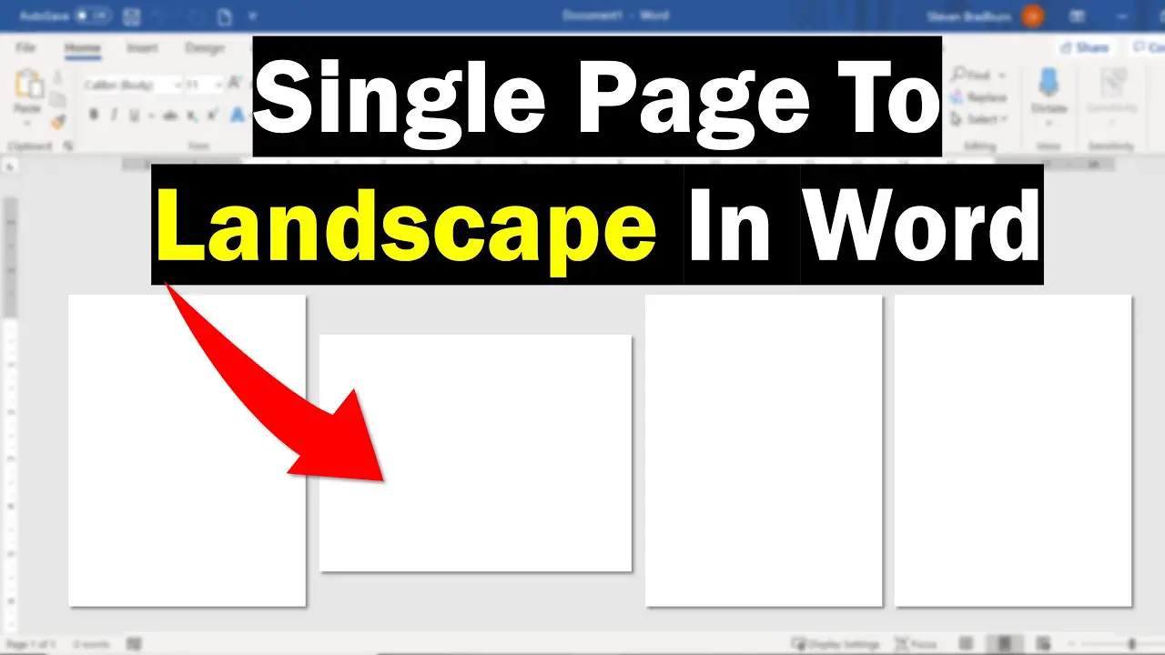 How To Change One Page To Landscape In Word