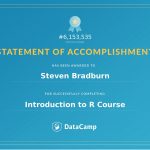 Statement of Accomplishment – Introduction to R – DataCamp