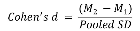 Cohen's d formula