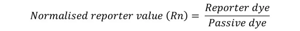 Normalised reporter value (Rn) equation