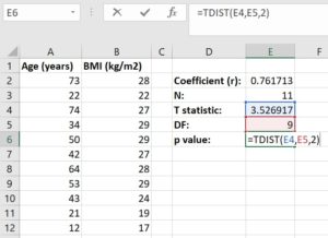 Как посчитать p value в excel