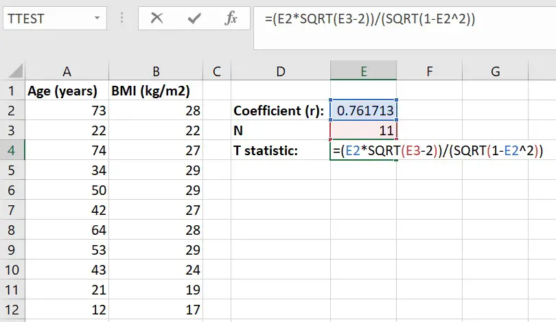 calculating a p value for correlation in excel 2011 mac