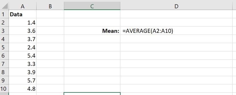 mean and standard deviation excel formulas