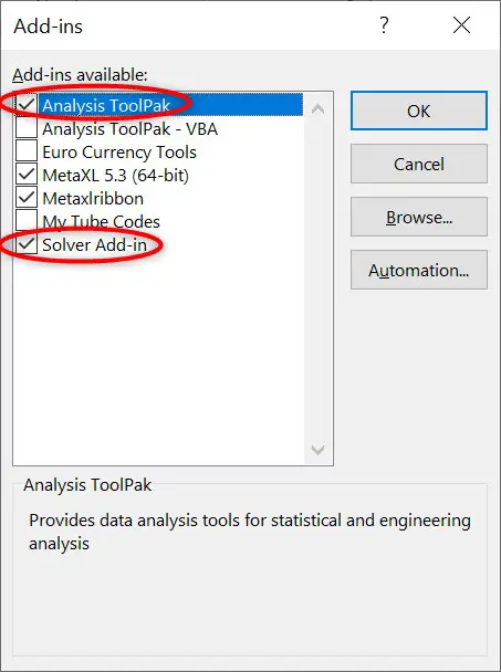 how to add solver in excel 2019