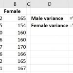 Calculating-sample-variance-in-Excel