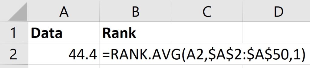 Calculate ranks in Excel