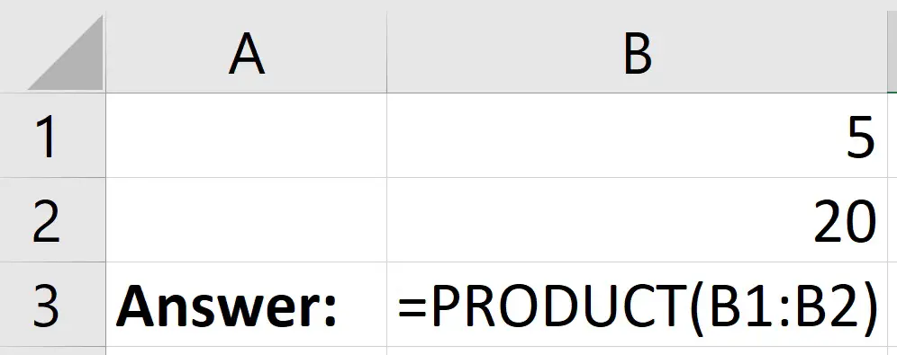 How to use the PRODUCT function in Excel